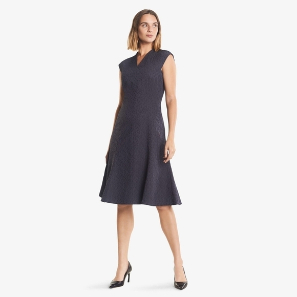 🆕 MM Lafleur Sadako Dress in Blue Vine Jacquard Size 2 - Picture 1 of 12